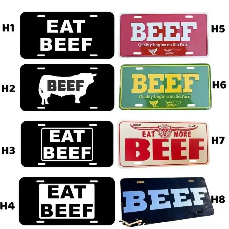 [TCA Beef, Eat Beef, Farmer Cattle, Farm Life] TCA Beef Eat Beef Aluminum License Plate, 12x6 Front Car Tag, Farmer Cattle Farm Life Vehicle Vanity Decor