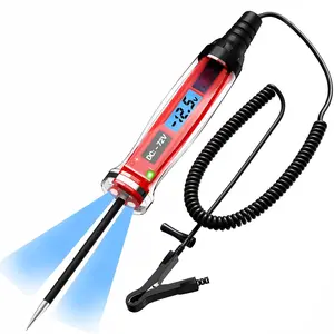 3-72V DC Automotive Test Light, LCD Digital Light Tester with Voltmeter, Heavy Duty Circuit Tester with Polarity Indicate and Illuminating Lights, Fuse  Tester Auto Electrical Tool