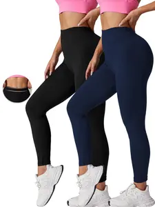 2 Pack Super Soft for Women, High Stretch Tummy Control, No See Through Workout Yoga Running Pants, Womens Clothing, High Stretch Leggings, Comfy Stretchy Leggings