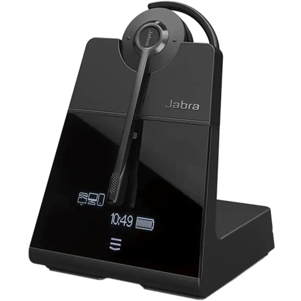 Jabra Engage 65 SE Wireless DECT Convertible Stereo Headset - Wireless Stereo Audio, DECT Connectivity, 490' Range, Headband, Hook, Included Base Unit, Noise Cancellation, Wireless Stereo Headset