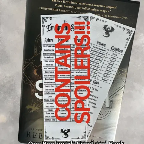 Empyrean series info cheat sheet - riders, signets, dragons laminated bookmark