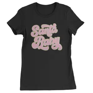 Pink Santa Baby Chenille Patch  Womens T-shirt