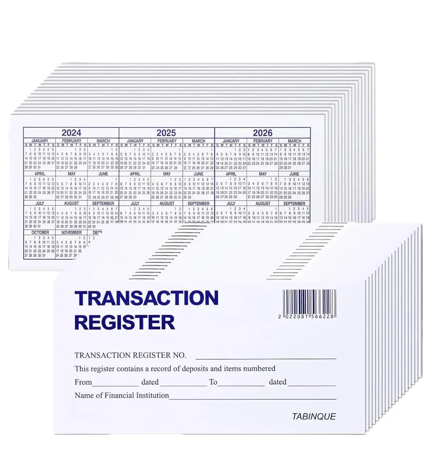 24 PCS Check Registers for Personal Checkbook, Easy to Read Checkbook Register