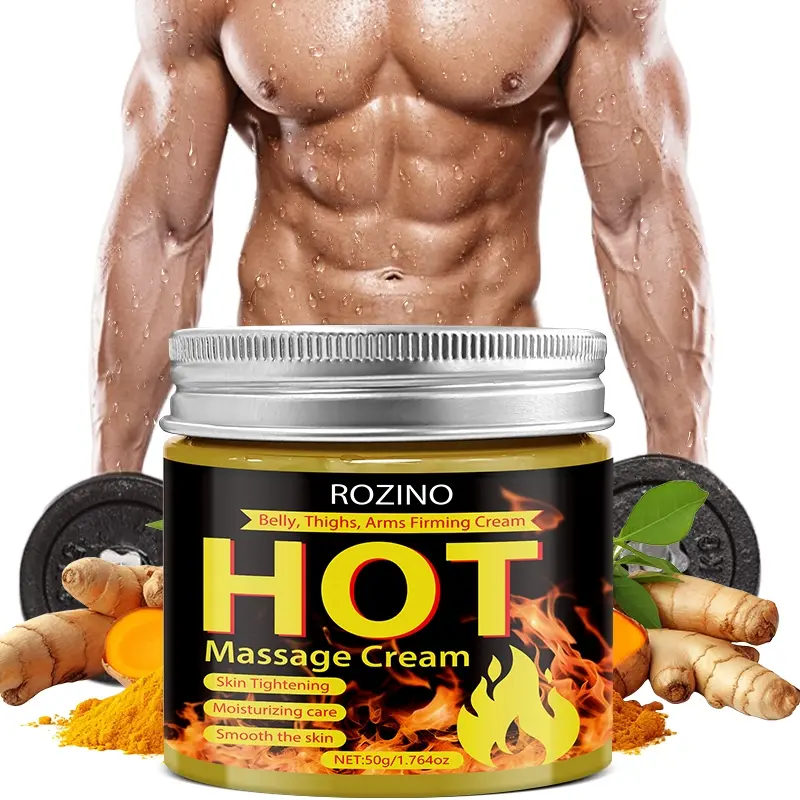 Rozino Hot Sensation Firming Massage Cream 50g, Abdomen Hip Arm Specific, Moisturizing Softening, Suitable for Loose Skin, Daily Body Care, Body Shaping Cream, Body Contouring Cream, Body Sculpting Cream