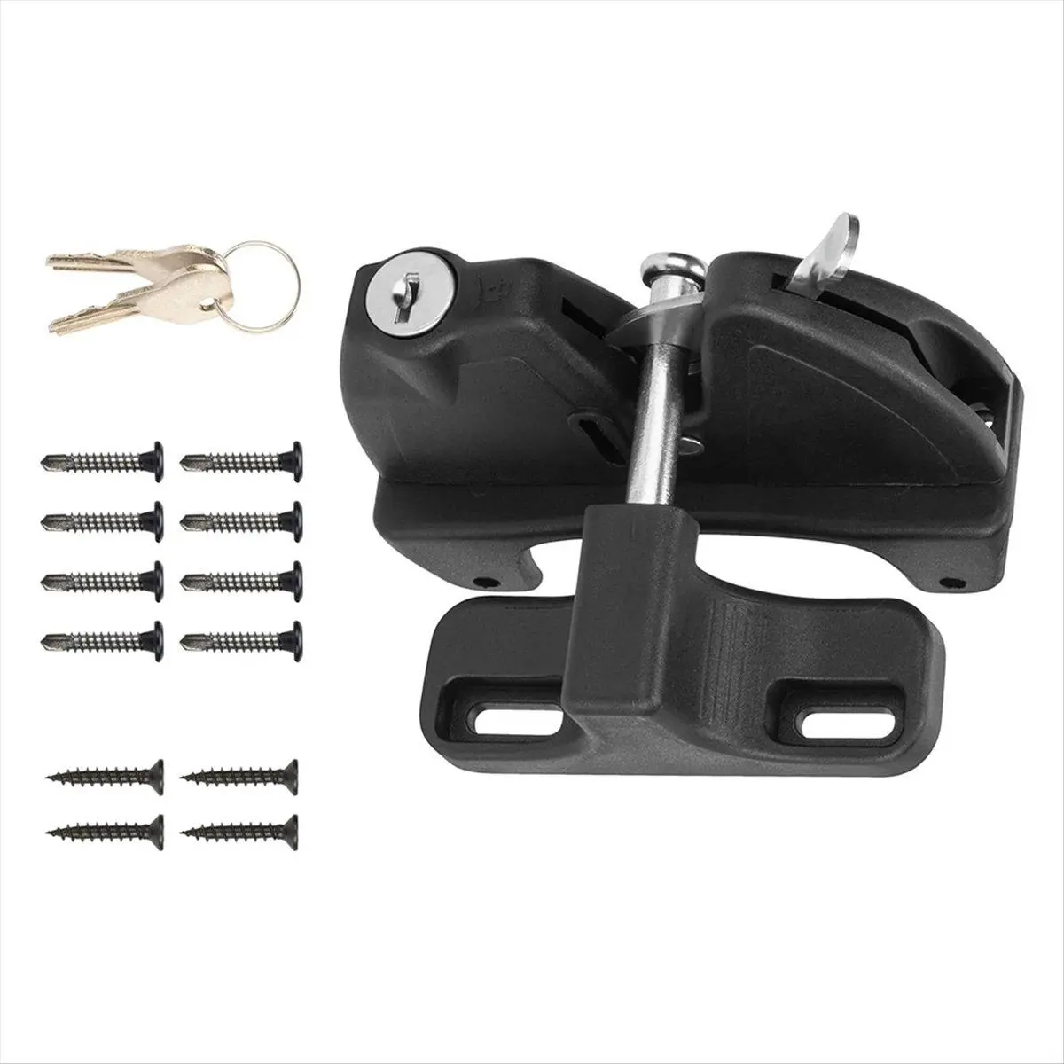 Key Lockable 2 Sided Gate Latch Key,Self Locking Gate Latch Gate Fence Lock for Outdoor Gates,Locking Gate Door Lock