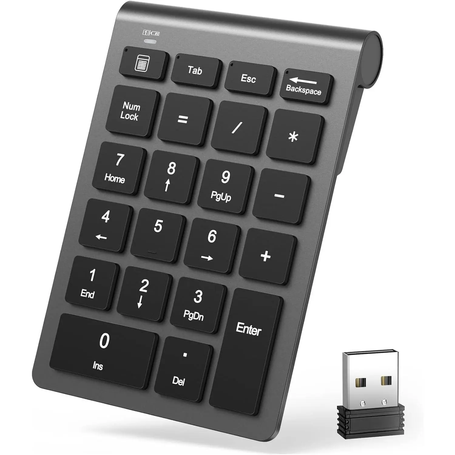 Number Pad,  Numeric Keypad 22  Portable Keyboard Extensions with 2.4GHz USB Receiver for 10 Key Financial Accounting Data Entry, Surface Pro, Laptop, Desktop, PC, Notebook
