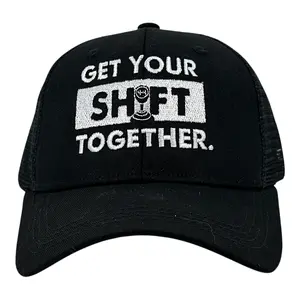 Get Your Shift Together Hat Funny Sarcastic Car Mechanic Graphic Novelty Cap Funny Hats Funny Mechanic  Novelty Caps for Men Black - Standard