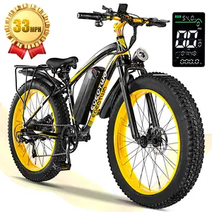 EOEOTWO E01 1500W Peak Brushless Motor Fat Tire Electric Bike 48V 15Ah Battery 26×4.0 Off-Road Ebike with 7-Speed Gear, Dual Disc Brakes, LED Display & Suspension for Adults