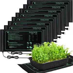 8 Pack Seedling Heat Mat Bulk, 10" x 20.75" Heat Mats for Seed Starting  Heating Mat Grow Mats  Hydroponic Heating Pad Warm Seed for Greenhouse  Germination Grow