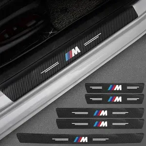 1/4/5/8/9Pcs Car Door Sill Carbon Leather Sticker Auto Accessories For BMW M Performance E36 E39 E46 E30 E34 E53 E90 E60 E70 E92 E93 E83 E84 E87 G01 G11 G12 G20 G30 X1 X2 X3 X4 X5 X6 X7 F30 F20 F10 F15 F16 M3 M4 M5
