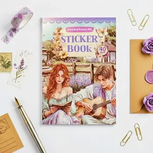 PRSTINCOL Kawaii Sticker Book 360 PCS Multiracial People Sticker Book 40 Sheets Manor-Themed Edition Aesthetic Stickers for Journalinging Scrapbooking Planners DIY Projects TikTokShopJumpstartSale - Booklet Stamps
