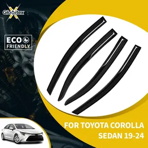 Tape-On Outside Window Visors - 4PCS JDM Mugen Style Sun Rain Guards, Vent Wind Deflectors for 2019-2024 4-Door Sedans, Car Accessories, Vehicle Auto Parts Accessories