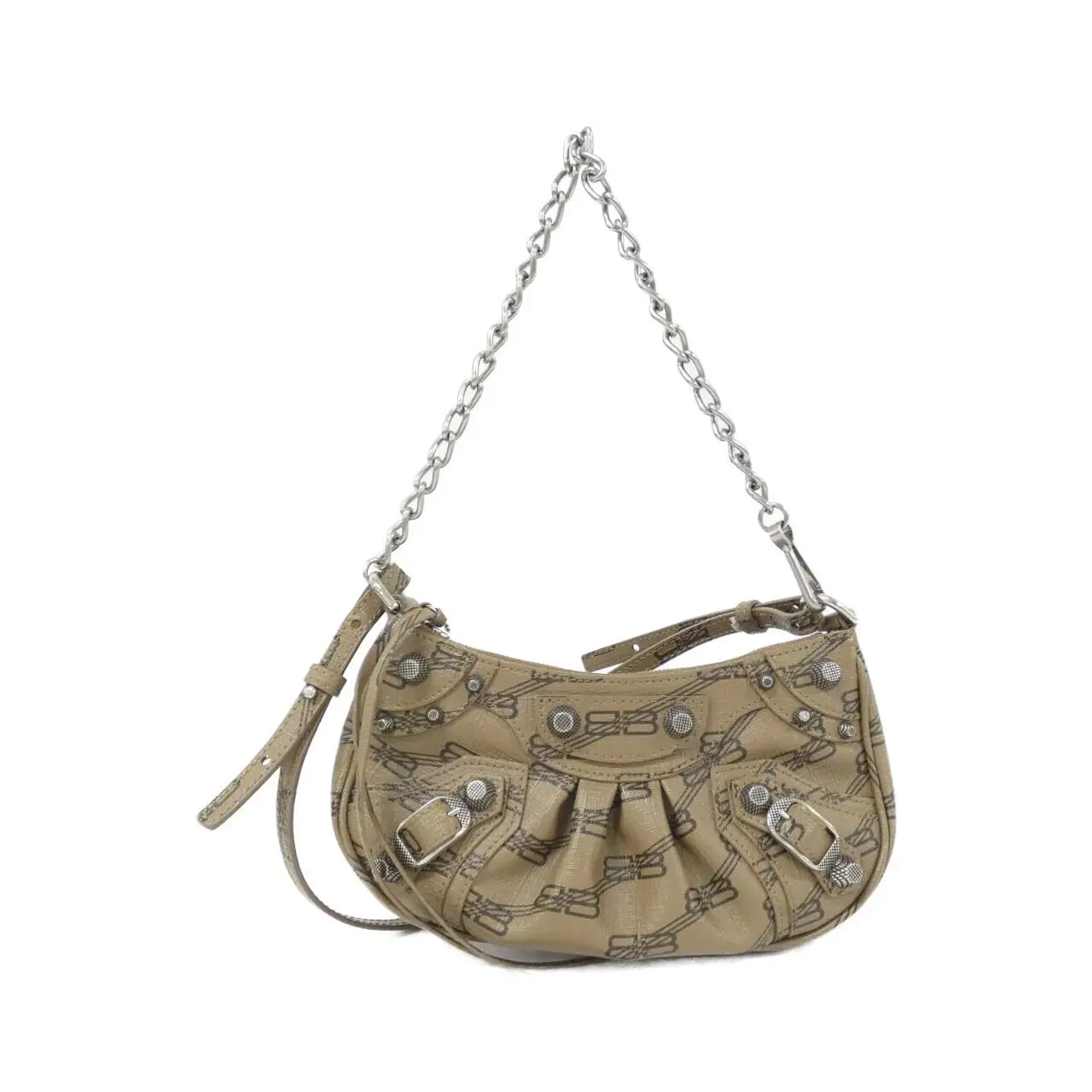 Pre-owned Balenciaga Canvas Shoulder Bags Le Cagole Mini BB Monogram Coated Shoulder Bag