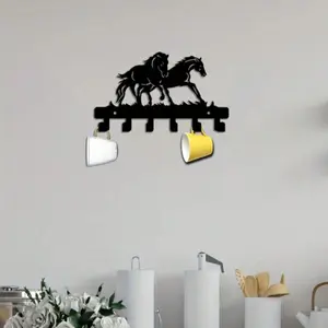 Delightful Running Horse Metal Decorative Hook - A Charming Wall - Mounted Rack. Durable Metal for Coats, Hats & Towels. Perfect for Entrance, Cloakroom, and Bathroom. A Lovely Horse - Themed Key Hook, Easy to Install.Key hooks.
