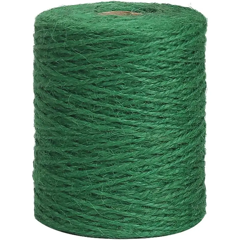 Garden Twine, 656 Feet 2mm Green Plant Ties, Strong Jute Twine String for Climbing Plants, Tomatoes, Floristry, Crafts