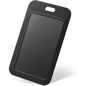 Sliding ID Badge Holder Hard Black Vertical Plastic Card Case Protector Pouch with Clear Window for Office School ID Credit Cards Proximity Key Cards Driveru2019s Licenses and Passes