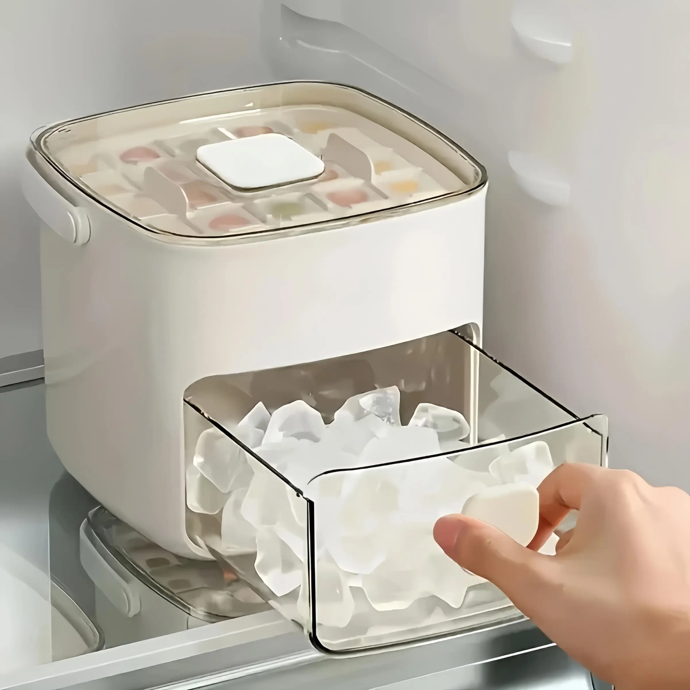 Ice Maker, Ice Cubes Maker, 48-grid Double Layer Ice Cube Mold with Lid, Portable Ice Tray for Beverages, Tea & Coffee, Kitchen Gadgets, Travel Accessories, Icemaker