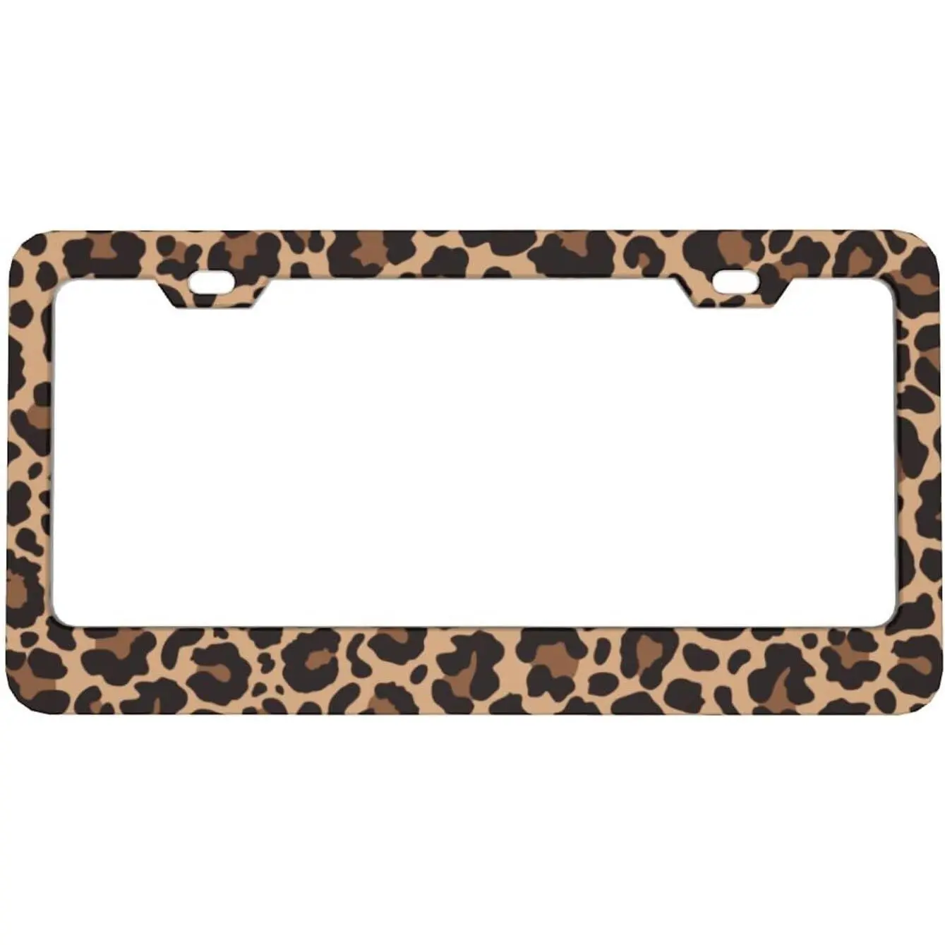 Leopard Print License Plate Covers, Cheetah License Plate Frame, Aluminum License Plate Holders, Women & Men Car Tag Frame with Screws, 6 X 12 in