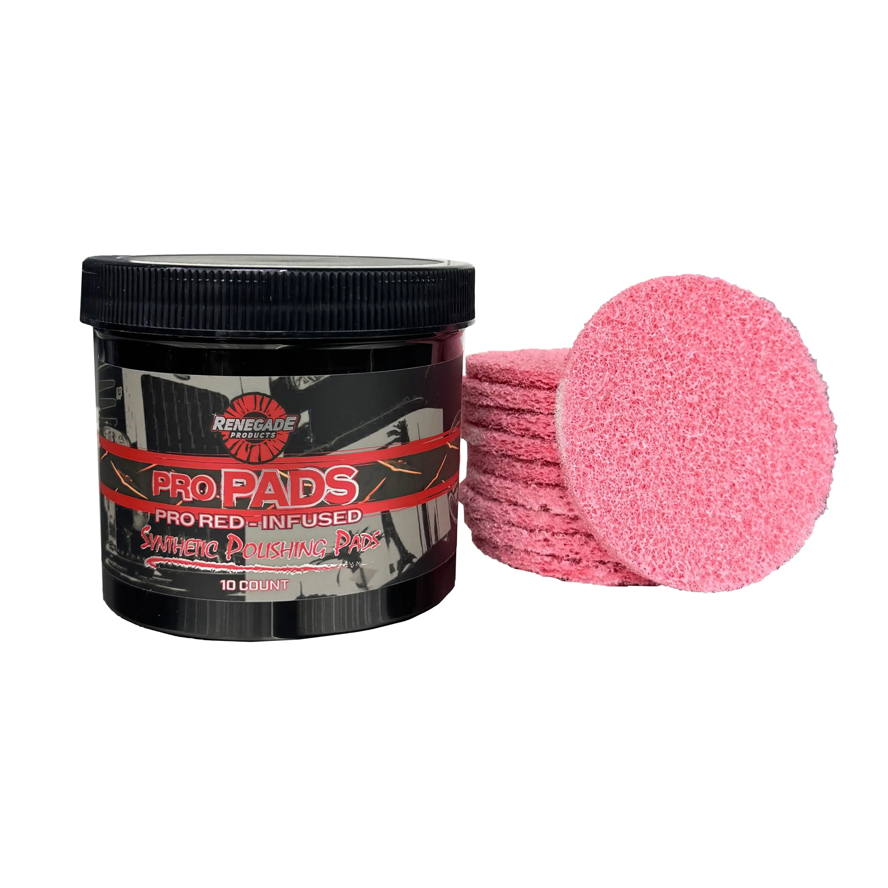 Renegade Products Pro Pads: Renegade Pro Red-Infused Polishing Pads (10 Count) - Synthetic Pads for Aggressive Cutting & Metal Polishing Renegade Products Pro Pads: Renegade Pro Red-Infused Polishing Pads (10 Count) - Synthetic Pads for Aggressive Cutting & Metal Polishing
