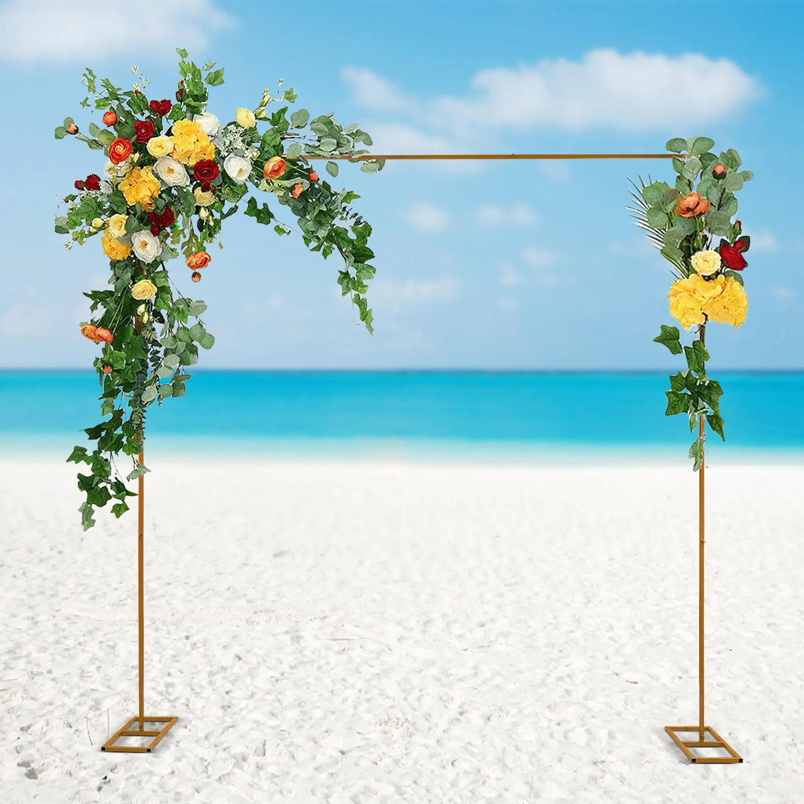 10x10FT Classic Square Sturdy Portable Iron Wedding Backdrop Support Kit - Heavy-Duty Pipe and Drape Floor Stand, Geometric Butterfly-Enhanced for Anniversary, Baby Shower, Graduation Events