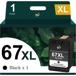 67XL Ink for  67 Black Ink  67 XL for Deskjet 2800e 2827e 2855e 2852e 2755e 2700 4200e 4255e 4227e 4100e Envy 6455e 6055e 6000 for  Ink 67 Black(1 Pack)
