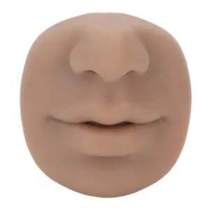 Silicone Nose Model, Soft Silicone Lip Piercing Model, Practice Skin, Realistic Fake Nose, Piercing Face Model for Jewelry Display & Makeup Tattooing & Piercing Practice Body