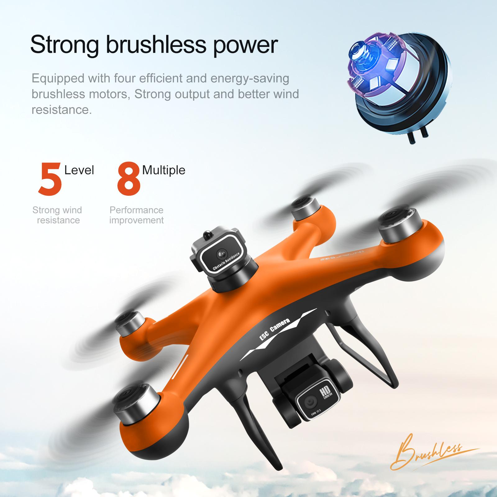 8K  Brushless Motor Drone with Optical Flow Positioning - 2000m Control Range, 100m Flight Height, 7m/s Speed, 244g Lightweight, 2 Batteries, 90° Adjustable Camera & LED Nightlight