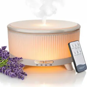 20-Hour Long-Lasting Aromatherapy, 500ML Large Essential Oil Diffuser: Ultrasonic Cool Mist Humidifier with Remote Control, 7 Color Lights, Timer, Auto-Off for Home/Bedroom/Yoga (White)