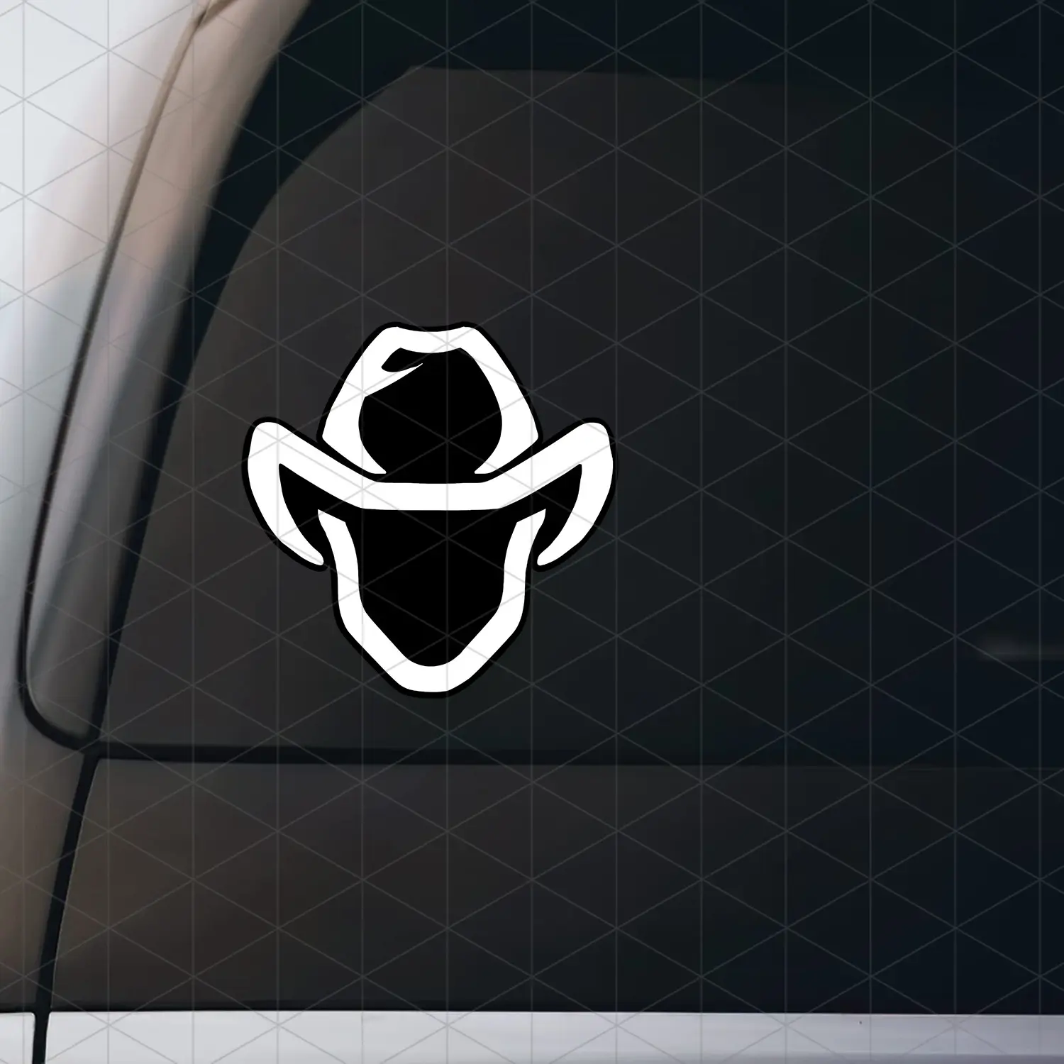 1PC Commute Western Cool Decor Sticker (for commute bag/western notebook/on-the-go water bottle) Cowboy hat silhouette logo elements, add western cool street commute vibe Decor sticker + commute western-style decor goods