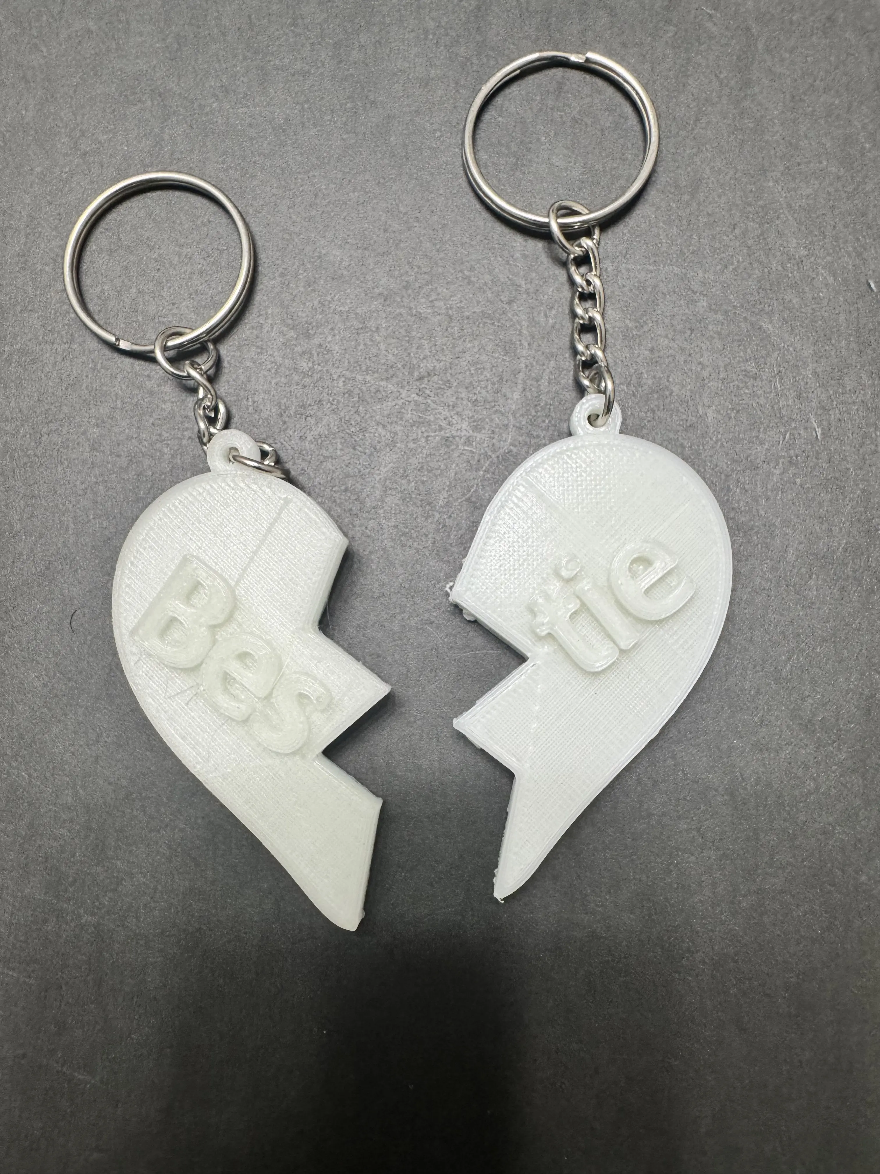 Bestie glow in the dark keyring with 2 sides for best friends