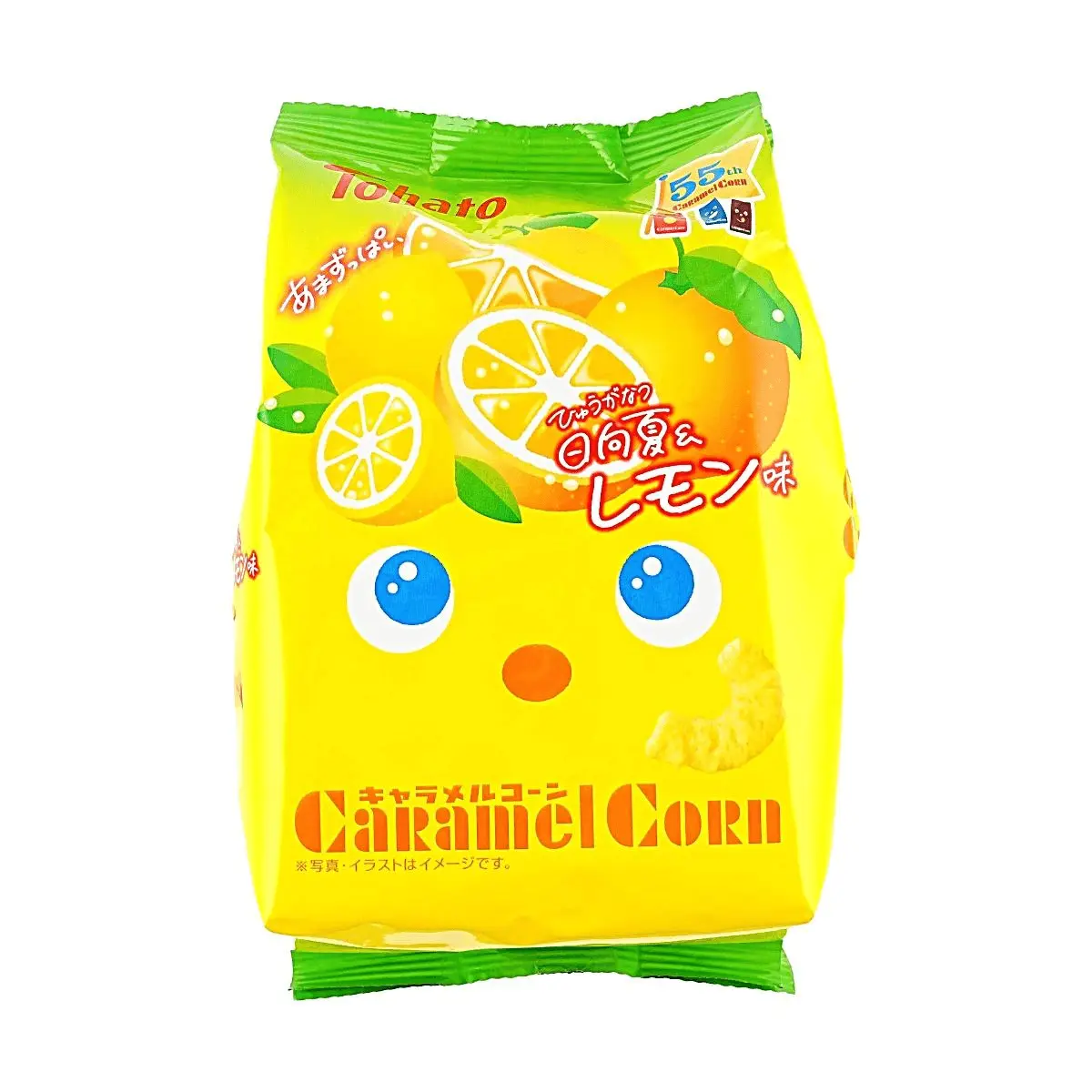 TOHATO Caramel Corn Hyuganatsu Lemon Flavor - Summer Limited Edition Snack, 62g