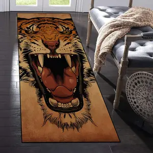 Vintage Tiger Pattern Floor Mat, 1 Count Non-slip Washable Floor Carpet, Soft Floor Rug for Home Living Room Bedroom Kitchen Bathroom Decor
