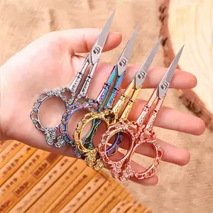 1pc Gilded Scissors Vintage Craft Scissors Sewing Fabric Cutter Embroidery Scissors Tailor Scissor Thread Scissor Yarn Scissors Tools Class Scissors Office scissors Stationery scissors Metal Shears