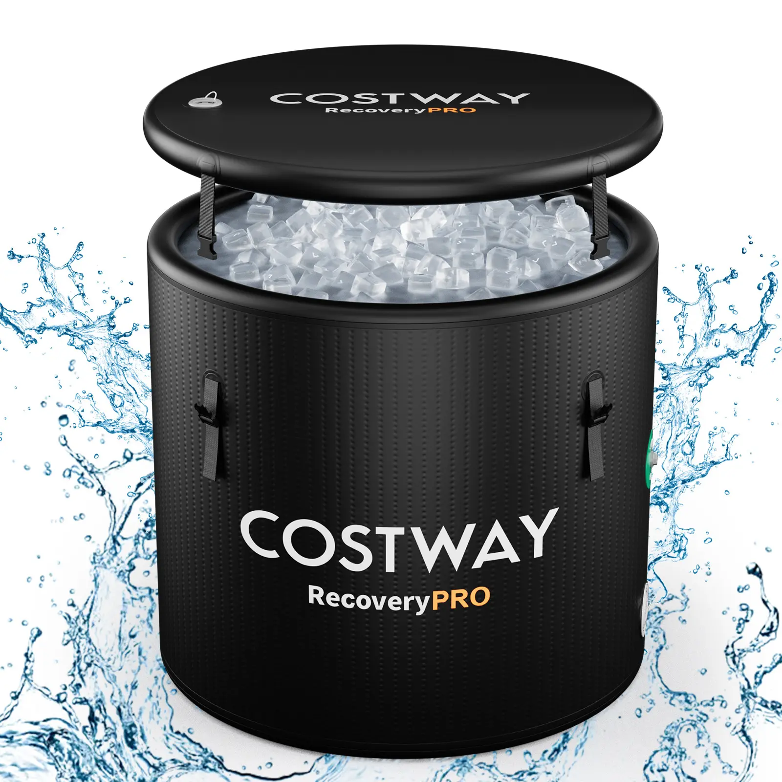 COSTWAY - 79 Gal Water Chiller Compatible Cold Plunge Tub with Cover-Black