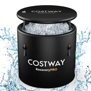 COSTWAY - 79 Gal Water Chiller Compatible Cold Plunge Tub with Cover-Black