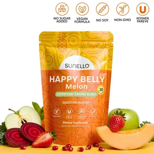 Sunello Happy Belly Melon Digestive Support Natural Fiber Supplement for Gut Health & Digestion Vegan Non-GMO Kosher Pareve