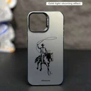 Case for iPhone 16 Pro Max 15 Plus 14 13 12 11 XS XR Western Style Cowboy Horse Retro Pattern Matte Shockproof Anti-Scratch Stylish Smartphone Cover