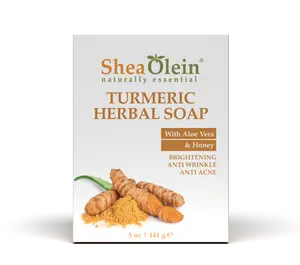 Shea Olein Turmeric Herbal Soap with Aloe Vera & Honey 5 oz Brightening Moisturizing Bar for Smooth Complexion