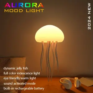 Dynamic sea anemone LED light, RGB gradient, voice control, hanging indoor light, friendly eye warm light, holiday decoration, romantic atmosphere