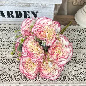 7 Head Artificial Carnations Bouquet, Home Desktop Decor, Wedding Party Decoration, Holiday Gift, Realistic Fake Flowers