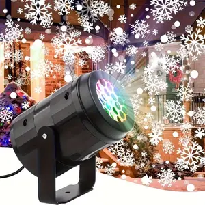 LED Dynamic Snowflake Projector, Rotating Christmas Atmosphere Light. USB-Powered RGB Color-Changing Night Light, for Indoor and Outdoor Holiday Family Gatherings. Fun Design, Perfect as an Interior Décor Gift.