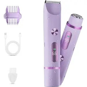 Bikini Trimmer for Women, Rechargeable Dual-Head Electric Razor - Painless Precision Trimming for Face & Private Area
