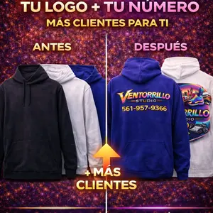 Ventorillo Studio Personalized Hoodies with Your Logo and Number for More Customers 561-957-9366