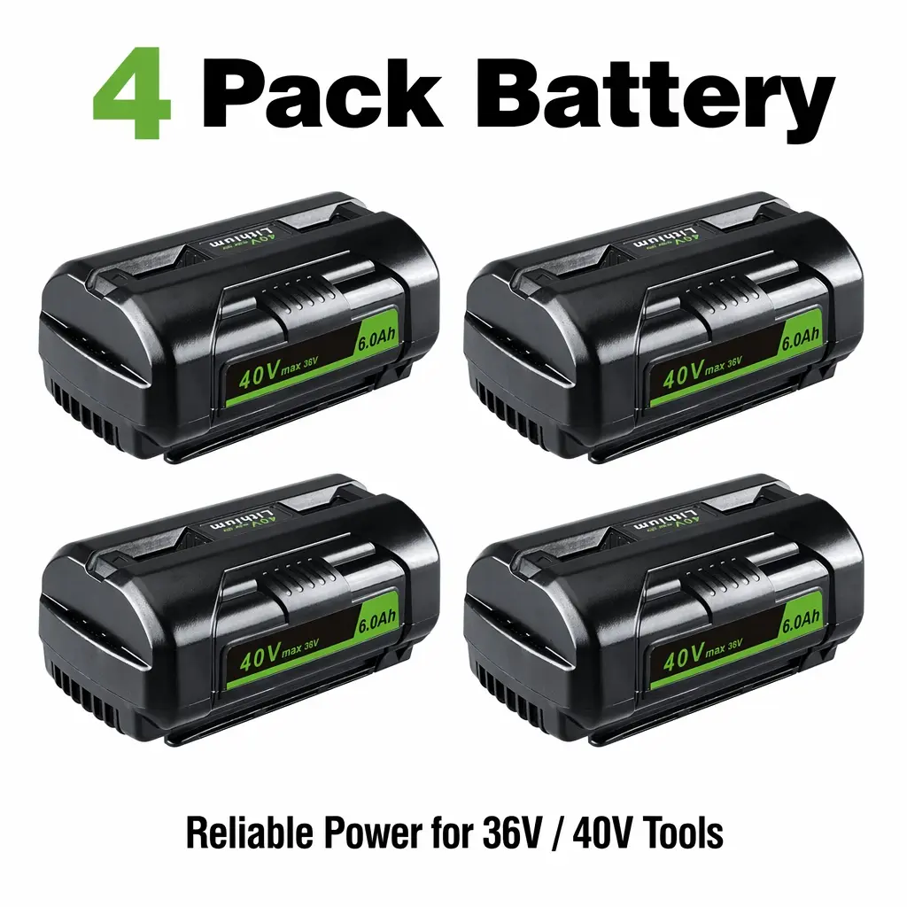 4-Pack 6000mAh 40V MAX Lithium-Ion Replacement Batteries, OP4040 Fit for Ryobi Outdoor Power Tools, 40V Max Tools Power Source for Outdoor Users’ Gardening Tasks