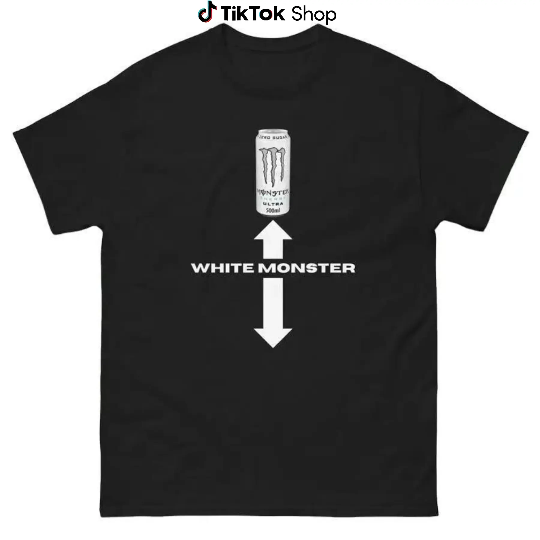 White monster t-shirt, Fun summer t-shirts, funny summer t-shirts, T-shirt white monster