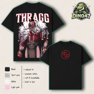 Thragg Invincible War Comic Graphic T-Shirt, Vintage Double Side Washed Hoodie Sweatshirt Tank Top Unisex, Casual Crewneck 100% Cotton Tee, Menswear Movies Merch