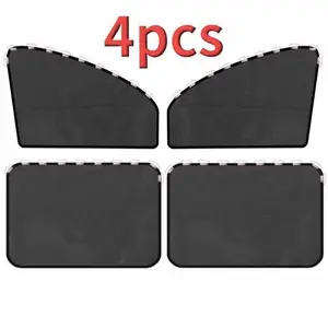 4-Piece Car Sunshade Curtain, UV Protection Insulated Retractable Car Window Cover, Portable Privacy Screen, Front Side Sunblock Mesh, Sunshade For Car Outside
