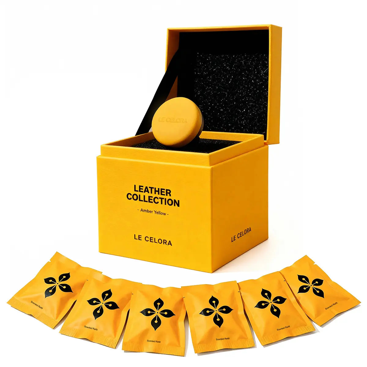 LE CELORA Luxury Car Air Freshener - Leather Vent Clip Diffuser with 6 Refills, Long Lasting Fragrance Car Gift