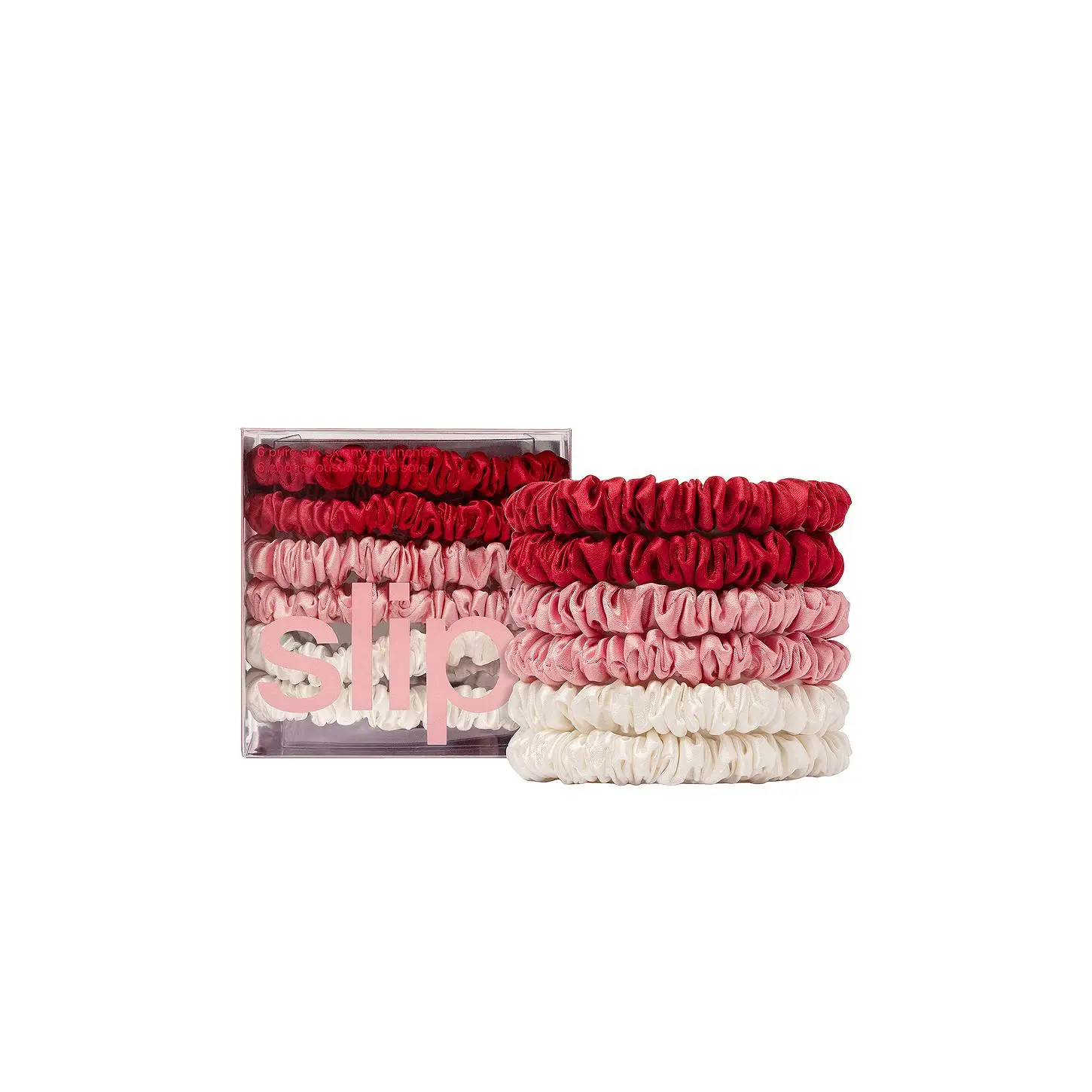 slip Pure Silk Skinny Scrunchies Set Of 6 in Sweetie slip Pure Silk Skinny Scrunchies Set Of 6 in Sweetie
