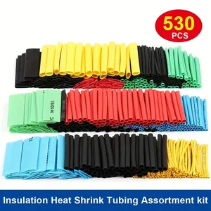 530pcs Heat Shrinkable Cable Sleeve Kit - Professional Wire Insulation, 2:1 Shrink Ratio, Electrical Connections, Durable Polyolefin, Variety of Sizes
